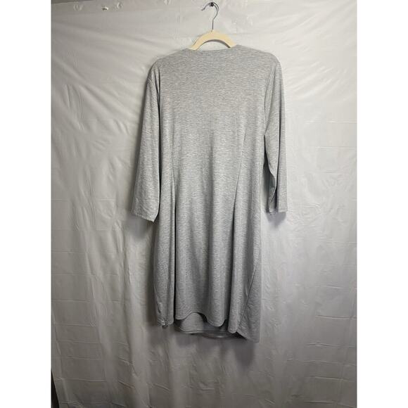 New $128 525 America‎ Womens Faux Wrap Dress V-Neck Grey Casual Size 1X Plus - Picture 2 of 4